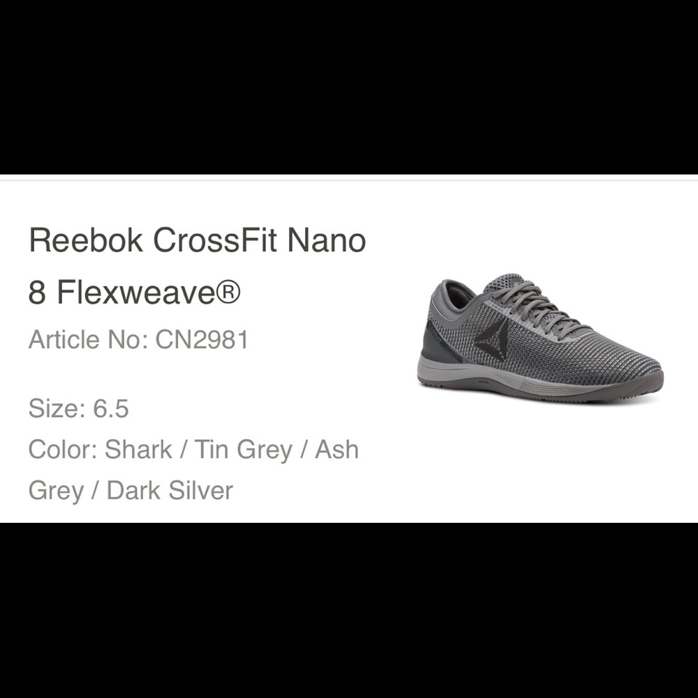 Reebok Crossfit Nano 8 Flexweave Women’s 6.5